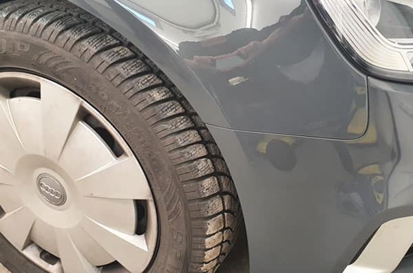 Beschädigte Stoßstange vorne nachher